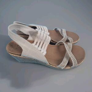 Womens Cork Wedge Sz 9 Sandals  Skechers Women's Beverlee Fancy Sip Strappy